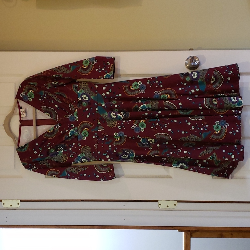Modcloth Banned Apparel brand peacock dress used excellent condition